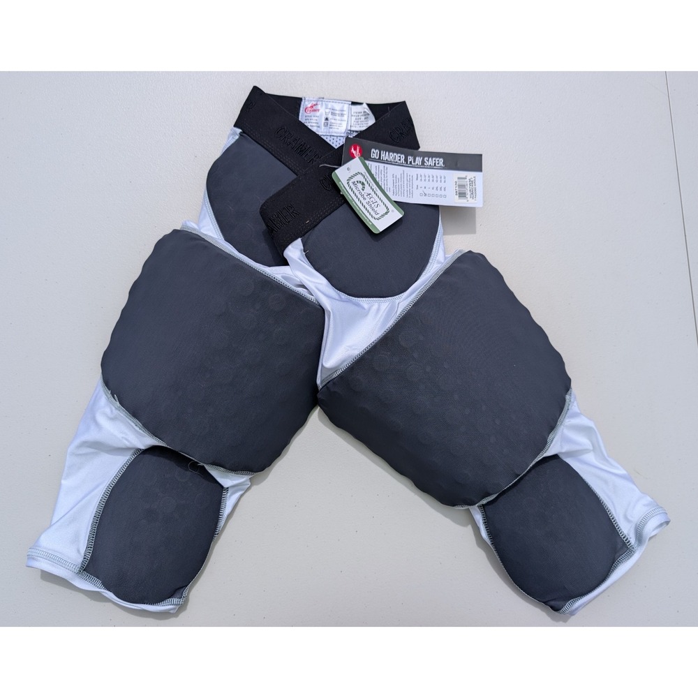 Cramer Hurricane 7-Pad Football Girdle White Grey Mens Medium 597130 HUR7WM